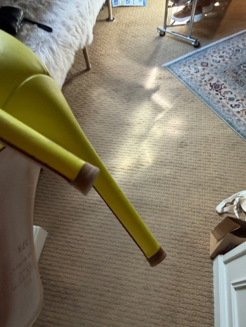 Valentino Neon Yellow Pointed Leather Pumps